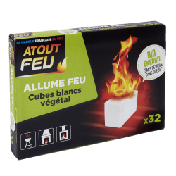 Allume feu cubes blancs origine végétale - Atout Feu