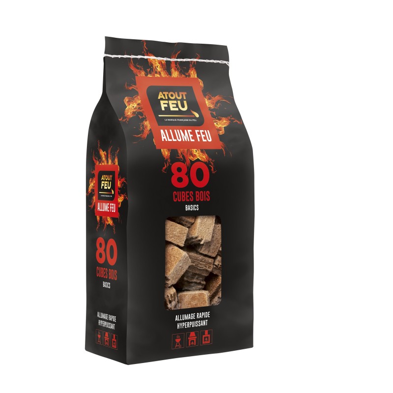 Cubes bois allume-feu pour barbecue et cheminée - Atout Feu