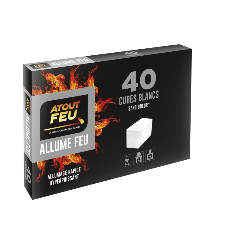 Cubes blancs sans odeur allume-feu - Atout Feu