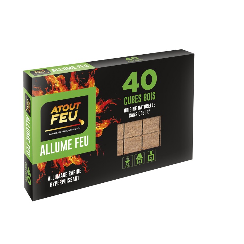 Allume feu cubes bois origine naturelle - Atout Feu