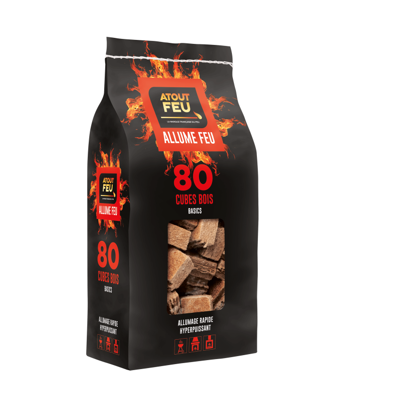 Cubes bois allume-feu pour barbecue et cheminée - Atout Feu