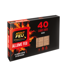40 cubes bois allume-feu pour barbecue et cheminée - Atout Feu