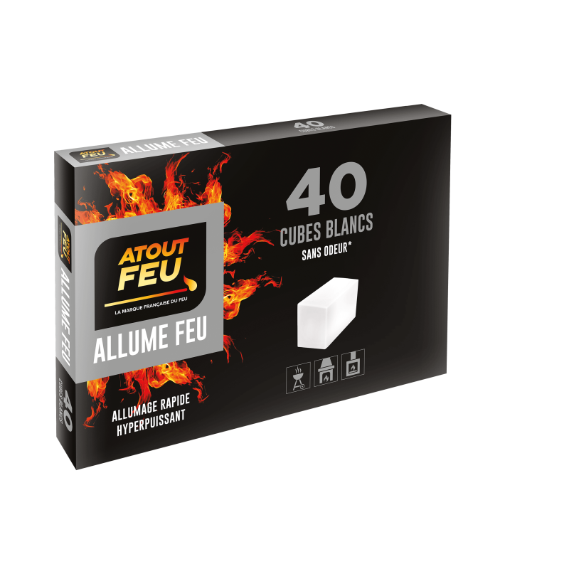 Cubes blancs sans odeur allume-feu - Atout Feu