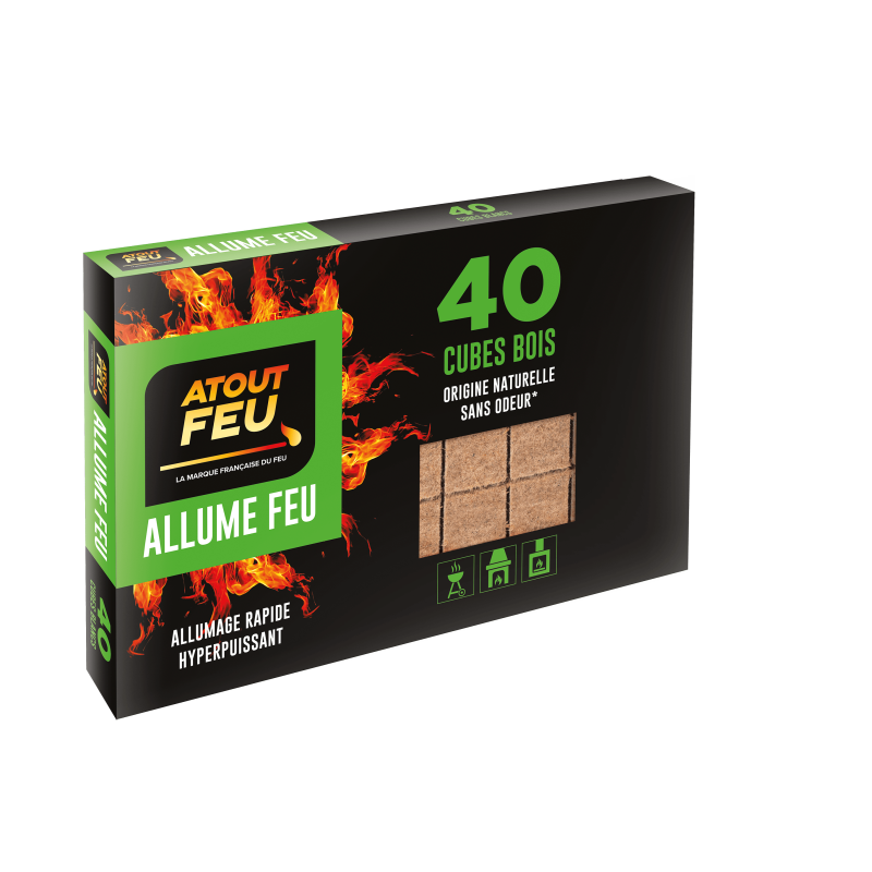Allume feu cubes bois origine naturelle - Atout Feu