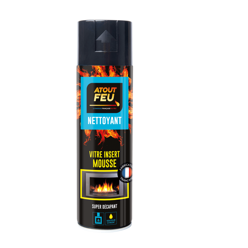 Nettoyant aérosol mousse pour votre vitre insert - Atout Feu
