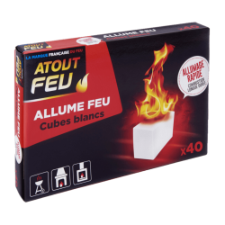Cubes blancs allume-feu pour cheminée et barbecue - Atout Feu