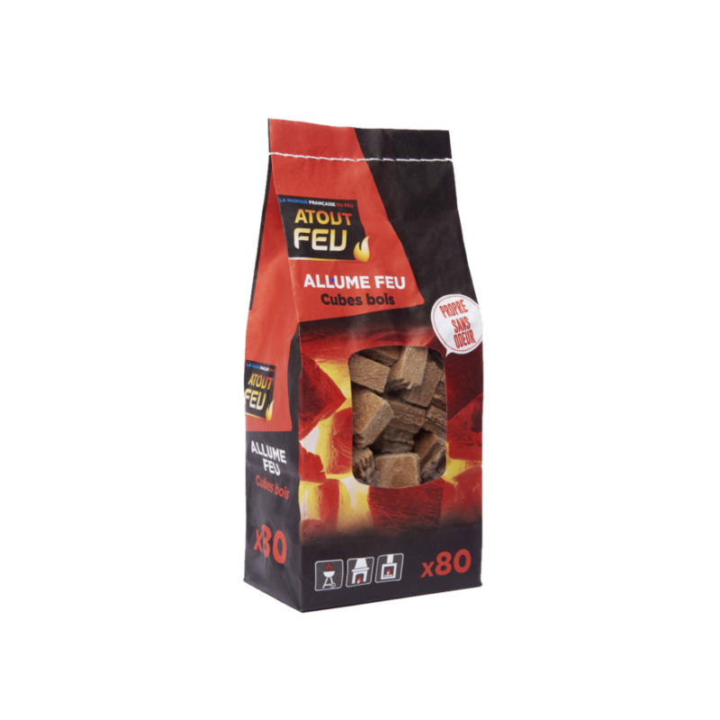 Cubes bois allume-feu - Atout Feu