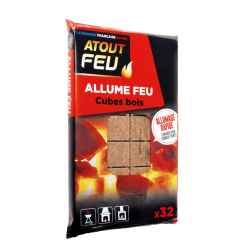 32 cubes bois allume-feu- Atout Feu