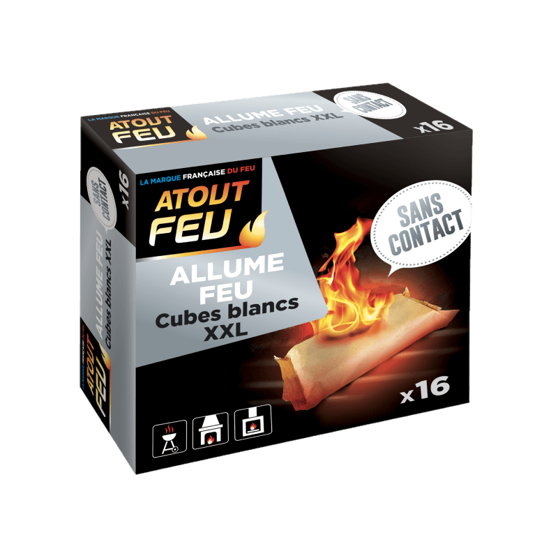 16 cubes blancs XXL allume-feu - Atout Feu
